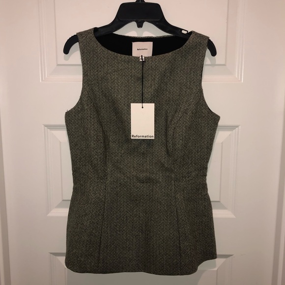 New Reformation x Anthropologie Nolyn Sleeveless Wool Blend Top Blouse Shirt - Picture 4 of 6